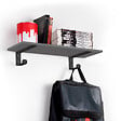 EMUCA - Jeu de supports pour étagères en bois Shelf avec cintre intégré, Acier, Peint en noir - vignette