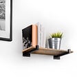 EMUCA - Jeu de supports pour étagères en bois Shelf droit avec tube carré, Acier, Peint en noir - vignette