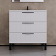 COSYNEO - Meuble de salle de bain 80cm simple vasque - 3 tiroirs - sans miroir - blanc - CALA - vignette