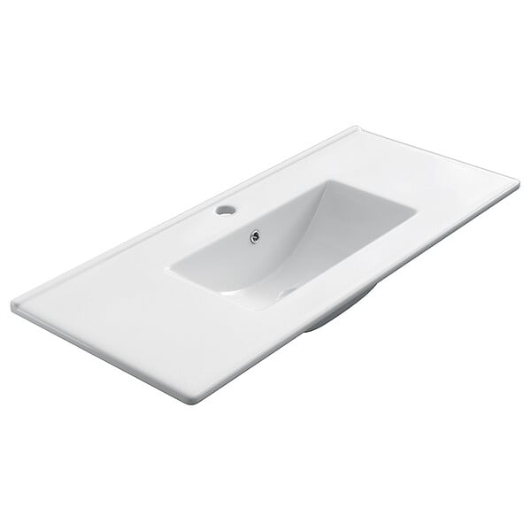 COSYNEO - Meuble de salle de bain 120cm simple vasque - sans miroir - 2 tiroirs - blanc - LUNA - large