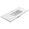 COSYNEO - Meuble de salle de bain 120cm simple vasque - sans miroir - 2 tiroirs - blanc - LUNA - vignette