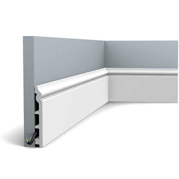 ORAC DECOR - SX118 CONTOUR Plinthe Orac Decor - 14x1,8x200cm (h x p x L) - plinthe décorative polymère Carton 8 pièces , A peindre - large