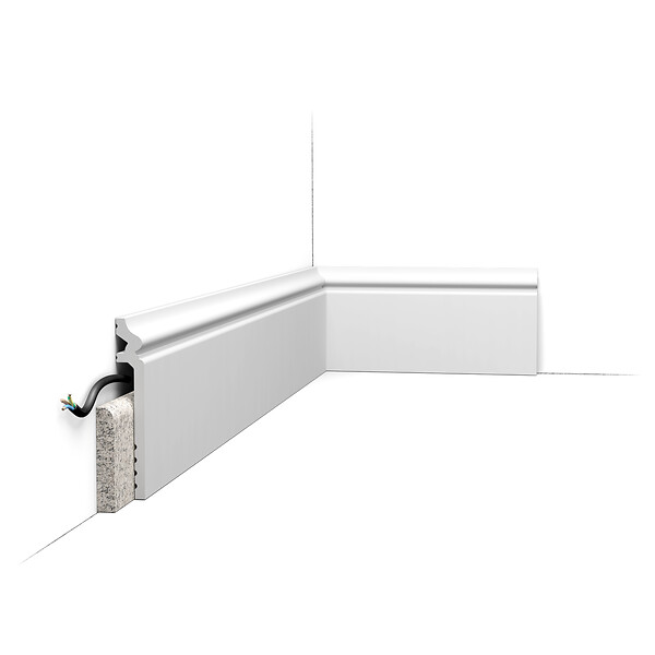 ORAC DECOR - Pack 10 mètres Plinthe de rénovation SX186 avec colle - Orac x Cimaises-et-plus - 13,8 x 2,2 x 200cm (h x p x L) - surplinthe décorative polymère - large