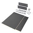 EMUCA - Kit de tiroirs pour cuisine ou salle de bains Vertex avec réglages 3D, hauteur 178mm, avec panneaux inclus, module 900mm, Gris antracite - vignette