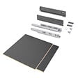 EMUCA - Kit de tiroirs pour cuisine ou salle de bains Vertex avec réglages 3D, hauteur 93mm, avec panneaux inclus, module 600mm, Gris antracite - vignette