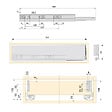 EMUCA - Kit de tiroirs pour cuisine ou salle de bains Vertex avec réglages 3D, hauteur 93mm, avec panneaux inclus, module 600mm, Gris antracite - vignette