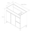 COSYNEO - Meuble de salle de bain 70cm simple vasque sans miroir sur pieds avec portes et tiroirs - blanc - HARO - vignette