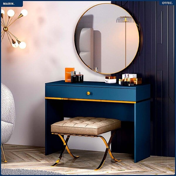OTITEC - Coiffeuse - H.79 x L.100 x P.40 cm - MARIN - large