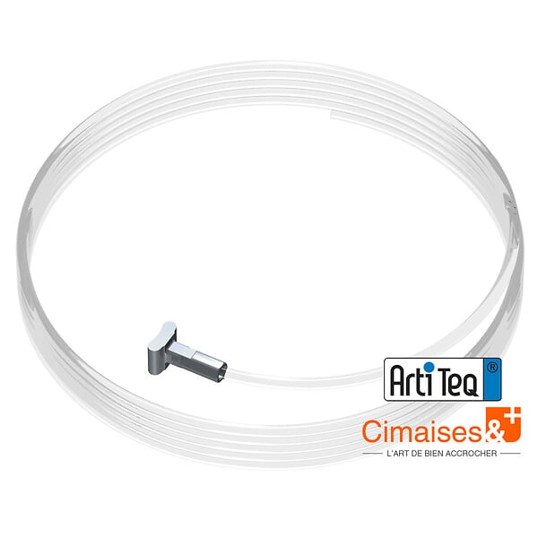 ARTITEQ - Pack de 5 fils perlon transparents + solid slider 2 mm - Accessoire Cimaise Artiteq 500 cm - large