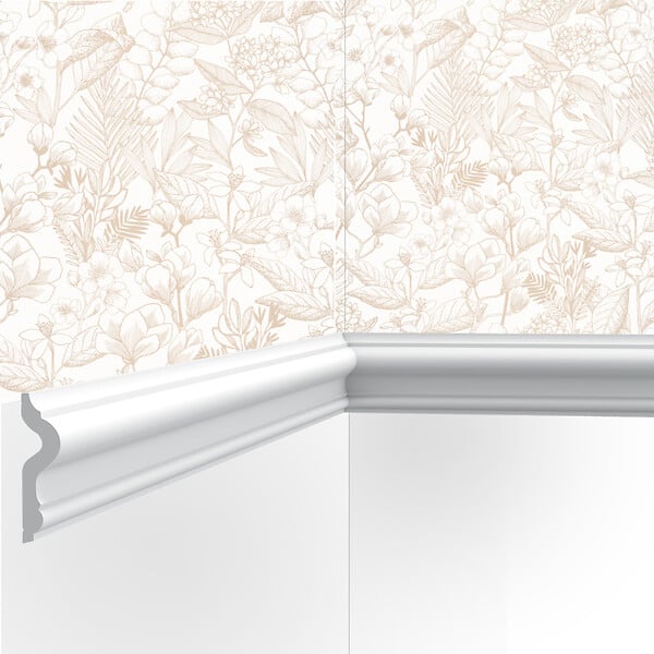 SANS - Cimaise , moulure murale M07 Cimaises et plus - 7,5x2,0x200cm (h x p x L) - moulure décorative polymère - large