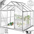 TECTAKE - Serre en aluminium avec fondation, résistant aux UV blanc transparent - vignette
