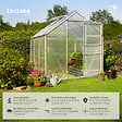 TECTAKE - Serre en aluminium avec fondation, résistant aux UV blanc transparent - vignette