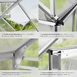 TECTAKE - Serre en aluminium avec fondation, résistant aux UV blanc transparent - vignette