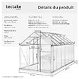 TECTAKE - Serre en aluminium avec fondation, 185x375x195cm blanc transparent - vignette