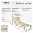 TECTAKE - Lot de 2 bains de soleil Chloé 4 positions avec appui-tête et pochette beige - vignette