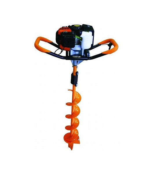 VILLAGER - Tarière motorisée 43cc 2 temps Villager VPH 43 avec vrilles 15 et 25cm - large