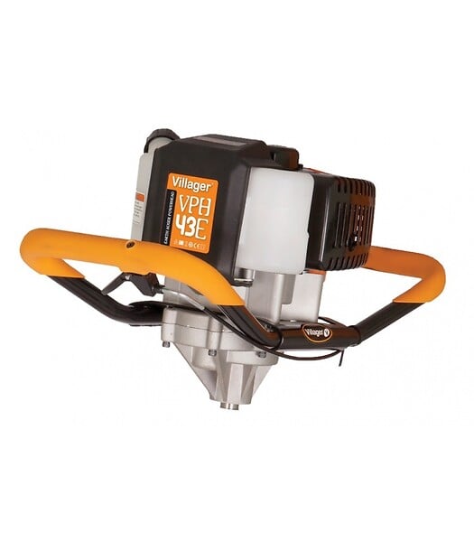 VILLAGER - Tarière motorisée 43cc 2 temps Villager VPH 43 avec vrilles 15 et 25cm - large