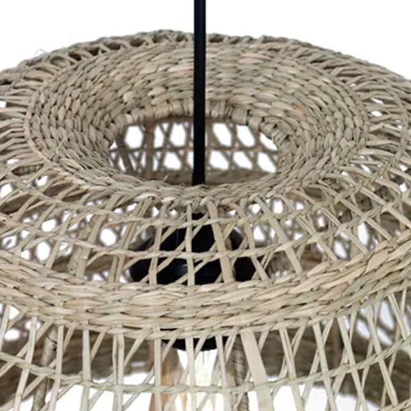 M.CEZARE - Abat-jour pour suspension Marin en herbes marines - diamètre 40 cm - marron - large