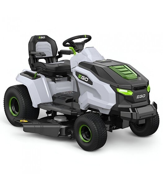EGO POWER+ - PACK Tracteur tondeuse autoportée à éjection latérale et mulching, 4 batteries 10Ah et chargeur rapide - EGO TR4201E - large