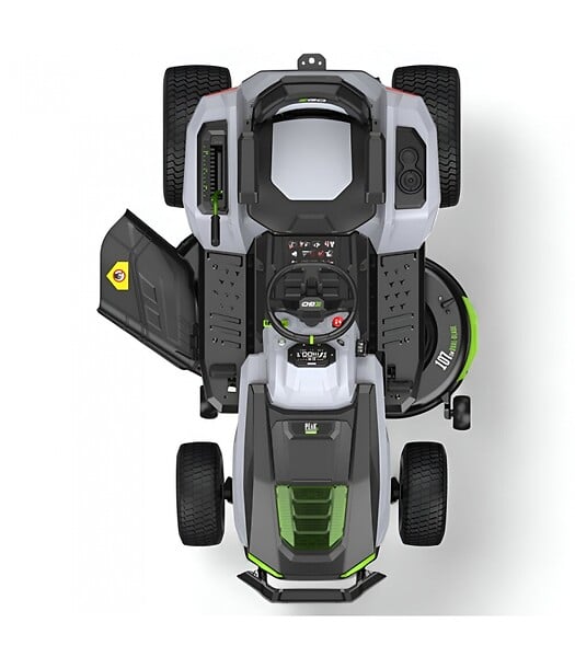 EGO POWER+ - PACK Tracteur tondeuse autoportée à éjection latérale et mulching, 4 batteries 10Ah et chargeur rapide - EGO TR4201E - large