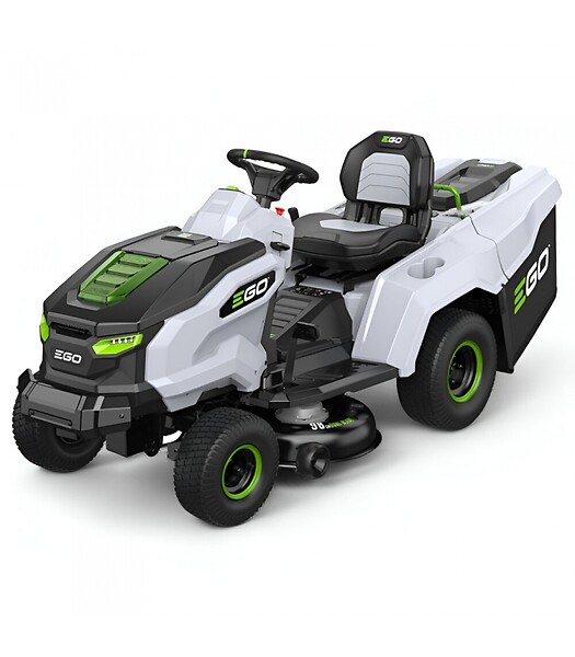 EGO POWER+ - PACK Tondeuse autoportée sur batteries EGO, Lames 98cm, Bac arrière 300l et mulching, 5 batteries 10Ah et chargeur rapide - - large