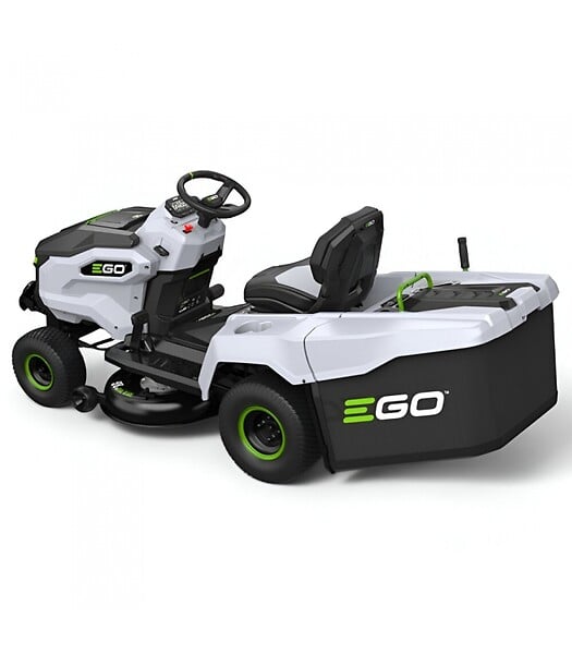 EGO POWER+ - PACK Tondeuse autoportée sur batteries EGO, Lames 98cm, Bac arrière 300l et mulching, 5 batteries 10Ah et chargeur rapide - - large