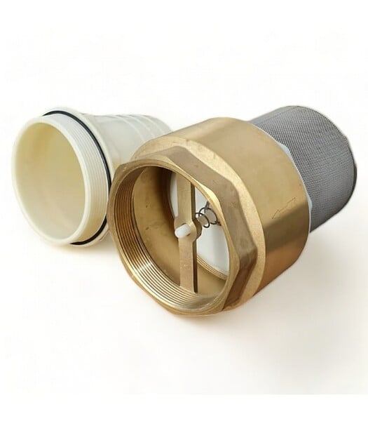 DUNSCH - Clapet anti retour en laiton avec crépine et manchette, pour pompe - 3 pouces (80 mm) - large