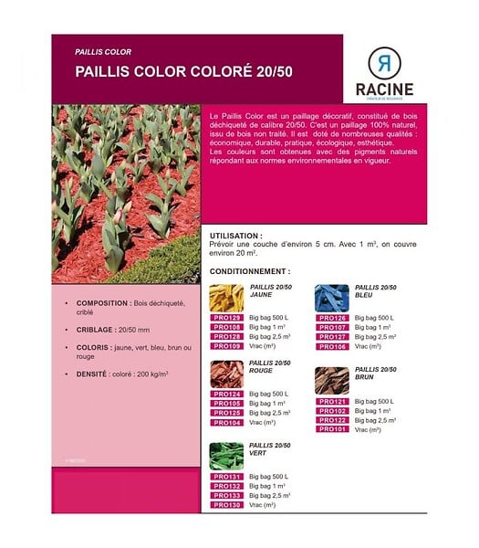 RACINE - Paillis Color JAUNE 20/50mm Big bag de 1 m3 - PRO108 - large
