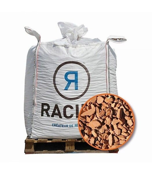 RACINE - Paillage minéral décoratif en brique pilée 10/25 big bag 500 litres pour 10m2 - large