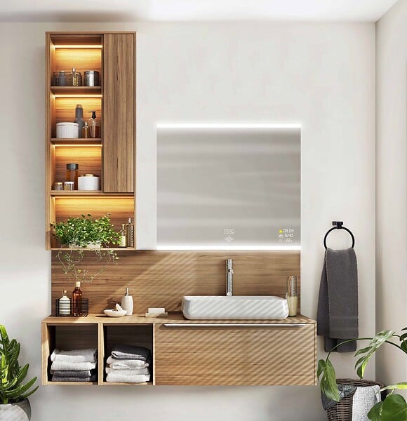 MP GLASS - Miroir led broadway 70x80 cm - large