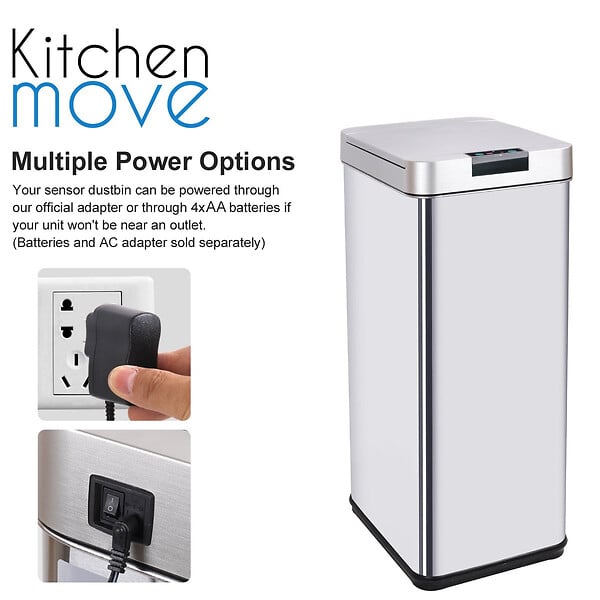 KITCHEN MOVE - Poubelle automatique inox PARKSIDE argent 50L - large