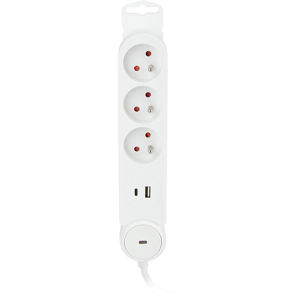 ZENITECH - Multiprise Iota 3 prises 16A + prise USB A+C avec interrupteur - Zenitech - large