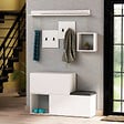 CONCEPT USINE - Meuble d'entrée blanc avec rangements et porte-manteaux INGA - vignette