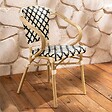OVIALA - Fauteuil de terrasse bistrot parisien en aluminium et rotin noir - Madeleine - vignette