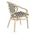 OVIALA - Fauteuil de terrasse bistrot parisien en aluminium et rotin noir - Madeleine - vignette