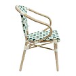 OVIALA - Fauteuil de terrasse bistrot parisien en aluminium et rotin vert foncé - Madeleine - vignette