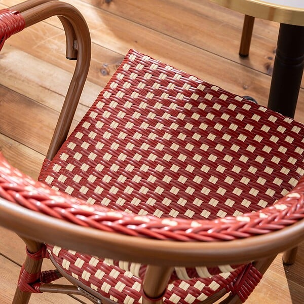 OVIALA - Fauteuil de terrasse bistrot parisien en aluminium rouge - Levallois - large