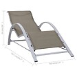 VIDAXL - vidaXL Chaises longues lot de 2 avec table Aluminium Taupe - vignette
