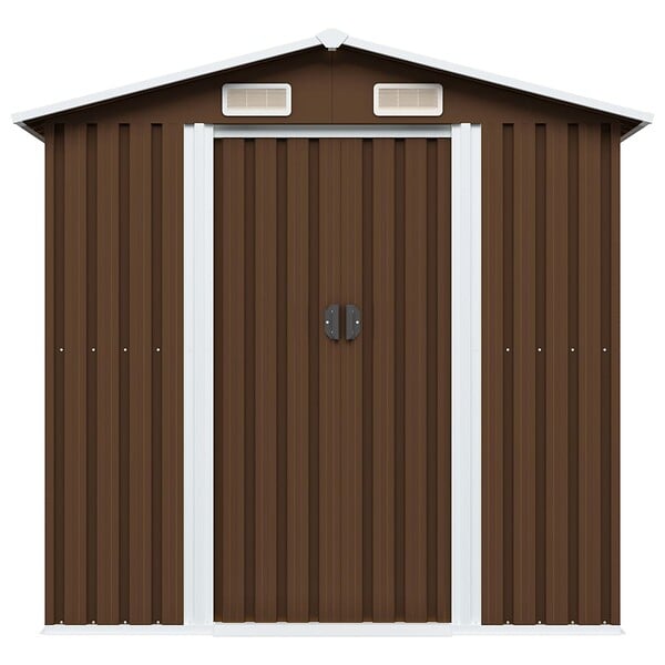 VIDAXL - vidaXL Abri de stockage pour jardin Marron 204x132x186 cm Acier - large