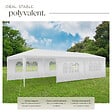 TECTAKE - Pavillon imperméable MIRAMAS avec 8 côtés blanc - vignette