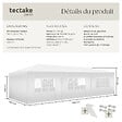 TECTAKE - Pavillon imperméable MIRAMAS avec 8 côtés blanc - vignette