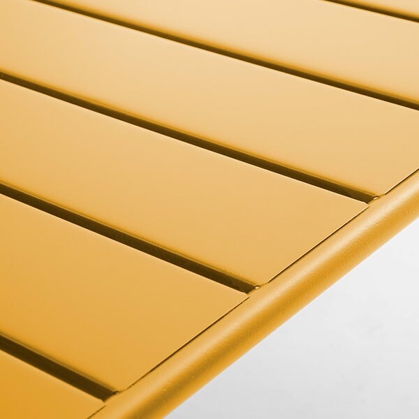 OVIALA - Table basse de jardin acier jaune 90 x 50 cm - Palavas - large