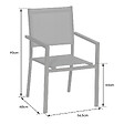 HAPPY GARDEN - Lot de 10 chaises en aluminium vert sauge - textilène vert sauge - vignette