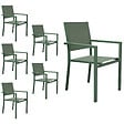 HAPPY GARDEN - Lot de 6 chaises en aluminium vert sauge - textilène vert sauge - vignette