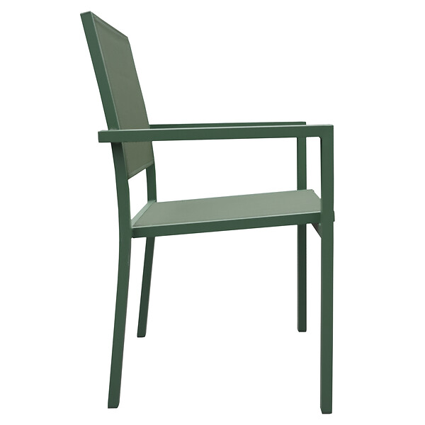 HAPPY GARDEN - Lot de 6 chaises en aluminium vert sauge - textilène vert sauge - large
