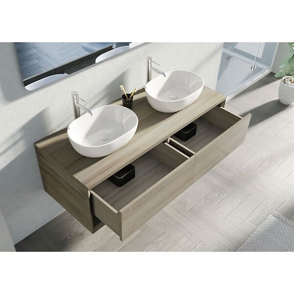 DISTRIBAIN - Meuble de salle de bain SANZA 1400 Scandinave - large