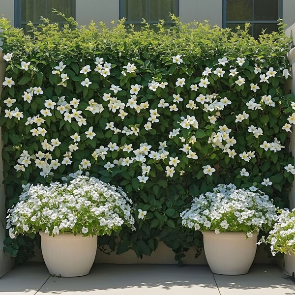 PLANT IN A BOX - Dipladenia - Mandeville 'Rio White' - Hauteur 60-70cm - ⌀17cm - large