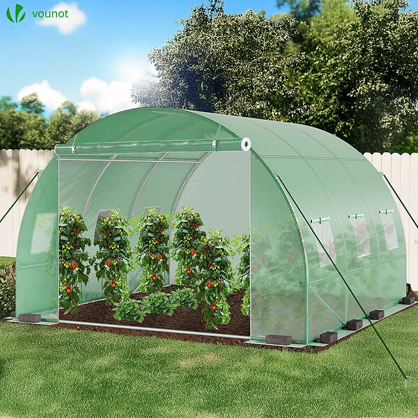 VOUNOT - Serre de jardin tunnel 9m2 en acier galvanise - large