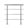 AICA SANITAIRE - Garde-corps 100cm avec main courante, en acier inoxydable 201, pour intérieur et extérieur, garde-corps avec 3 traverses - vignette