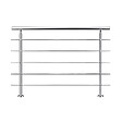 AICA SANITAIRE - Garde-corps 180cm avec main courante, en acier inoxydable 201, pour intérieur et extérieur, garde-corps avec 5 traverses - vignette
